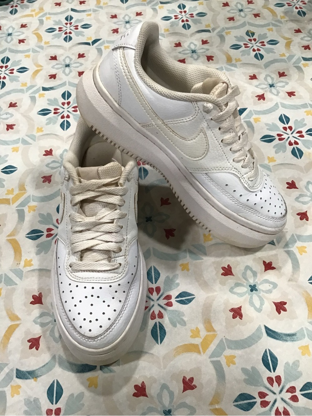 Nike White  Platform Trainers size 7 1/2